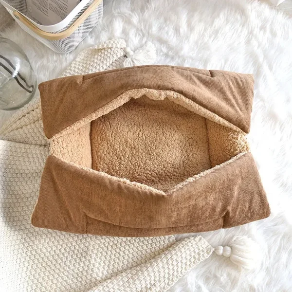 Cats Bed for Winter Pet Fluffy Things Plush Houses Cartoon Beds Warm Dog Mat Kitten Products Habitats Basket Accessory Supplies - Image 3