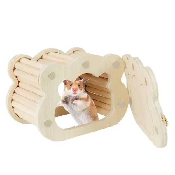 Tiny Hamster Wooden House Cute Cloud Shapes Tiny Hamster Hideout Small Animals Habitat Hut Small Pets Woodland House Habitats