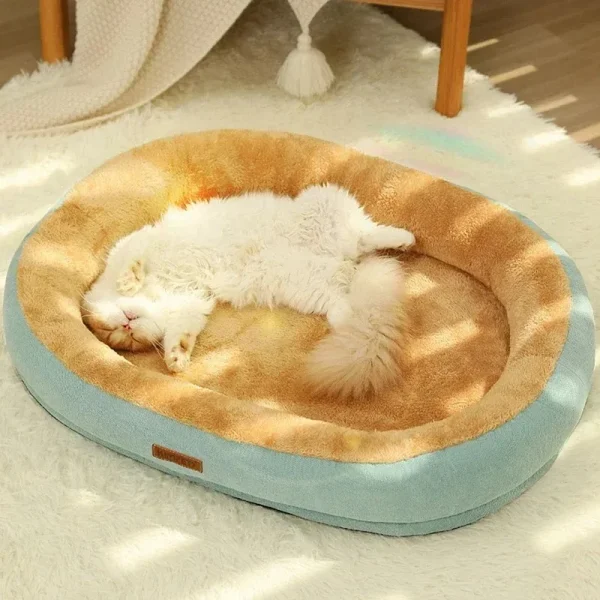 Warm Puppy Bed for Winter Cats Plush Goods Fluffy Beds Pet Accessories Houses Cushions Habitats Dog Mat Basket Supplies Kitten - Image 2