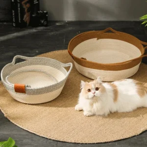 Kitten Summer Houses for Cats Accessories Things Bed Pet Products Dog Basket House Supplies Mat Beds Habitats Goods Cushions