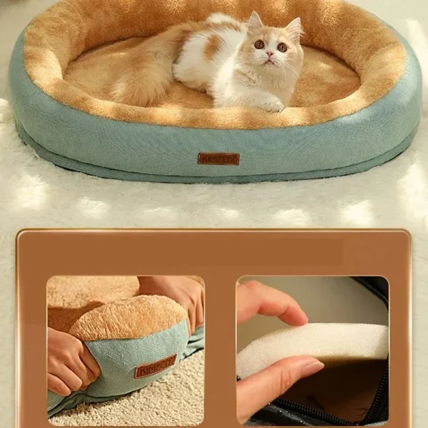 Warm Puppy Bed for Winter Cats Plush Goods Fluffy Beds Pet Accessories Houses Cushions Habitats Dog Mat Basket Supplies Kitten - Image 6