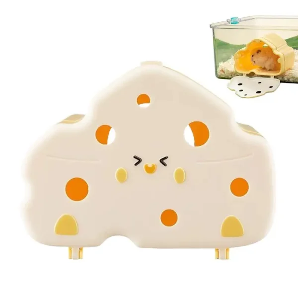 Cute Hamster House Magnetic Hamster Hut Cheese Hamster House Small Animal Habitat Decor Semi Closed Shelter Gerbil House Hamster