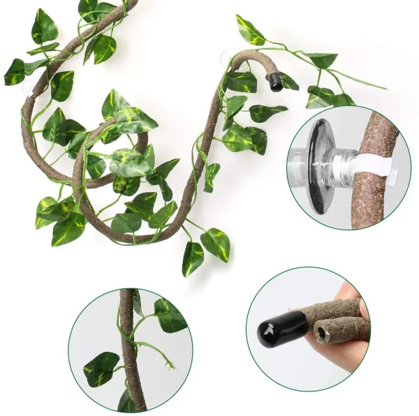 Artificial Flexible Reptile Vines Rattan Chameleon Lizard Terrarium Branches Bendable Jungle Reptile Pet Habitat Decoration - Image 5