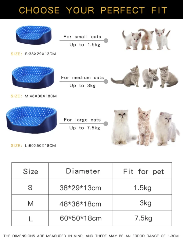 Cats Bed Dot Sponge Pad Dog Accessories Houses and Habitats Pet House Puppy Goods All Supplies Cushions Things Beds Basket Mat - Image 6