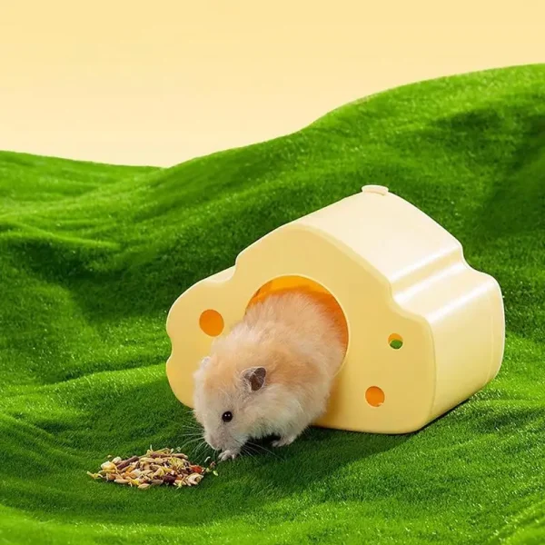 Cute Hamster House Magnetic Hamster Hut Cheese Hamster House Small Animal Habitat Decor Semi Closed Shelter Gerbil House Hamster - Image 4